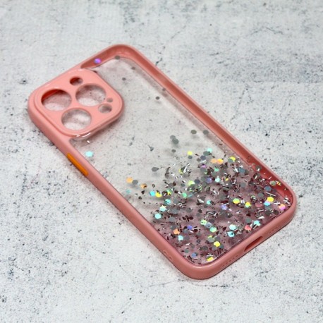 Futrola za iPhone 13 Pro leđa Frame glitter - roza