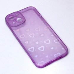 Futrola za iPhone 14 leđa Heart color imd - ljubičasta