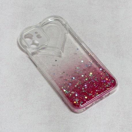 Futrola za iPhone 12/12 Pro leđa Heart glitter - pink