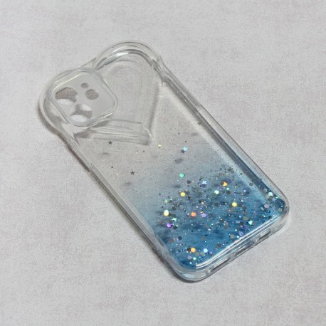 Futrola za iPhone 12/12 Pro leđa Heart glitter - plava