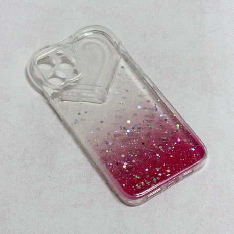 Futrola za iPhone 12 Pro Max leđa Heart glitter - pink