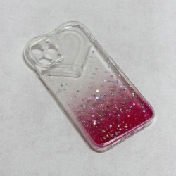 Futrola za iPhone 13 leđa Heart glitter - pink