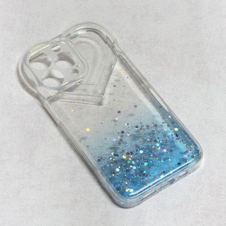 Futrola za iPhone 13 Pro leđa Heart glitter - plava