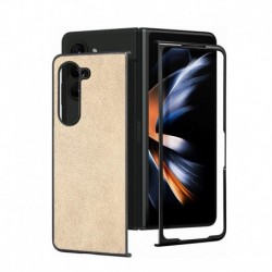 Futrola za Samsung Galaxy Z Fold 6/Fold6 preklop bez magneta sa prozorom Folding - krem