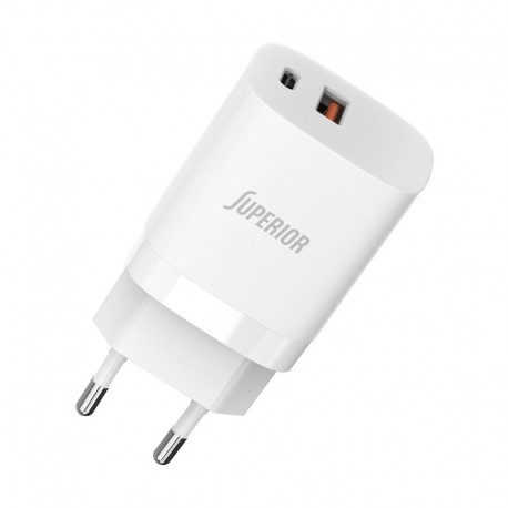 Kućni punjač glava/adapter (bez kabla) (3A | 33W | 1xUSB/1xType C) 3002ACL bela