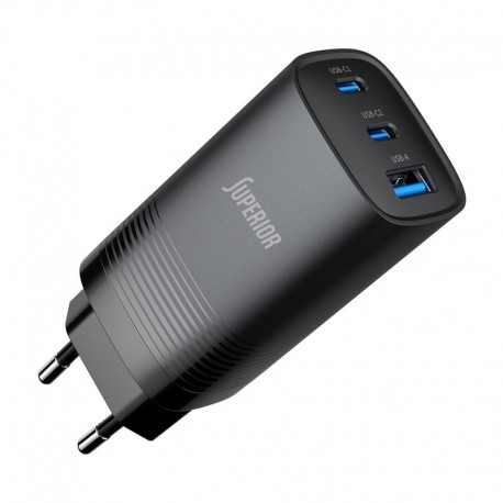 Kućni punjač glava/adapter (bez kabla) (65W | 1xUSB/2xType C) 6501L crna