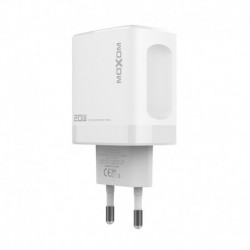 Kućni punjač glava/adapter (bez kabla) (20W | 1xUSB/1xType C) HC66 bela