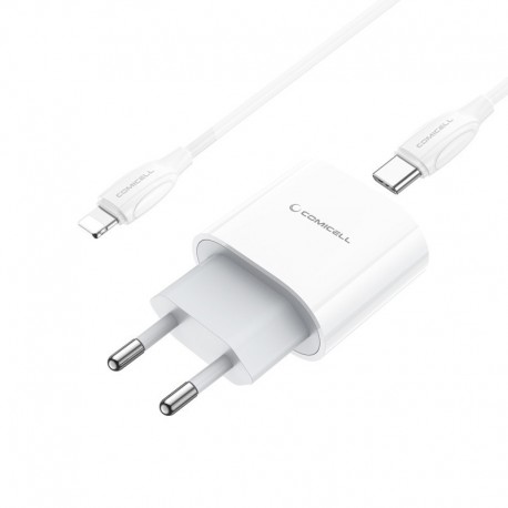 Kućni punjač za Type C na iPhone lightning brzi (3A | 20W | 1xType C) DC55 bela