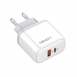 Kućni punjač za Type C na Type C brzi QC3.0 (3A | 45W | 1xUSB/1xType C) Ldnio A2526c bela