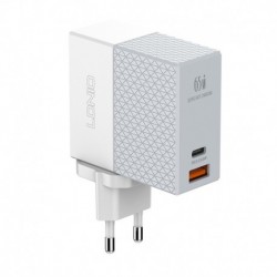 Kućni punjač za Type C na Type C (65W | 1xUSB/1xType C) Ldnio A2620c bela