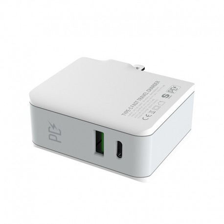 Kućni punjač za Type C na iPhone lightning (30W | 1xUSB/1xType C) Ldnio A4403c bela