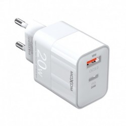 Kućni punjač za Type C na iPhone lightning (20W | 1xUSB/1xType C) HC134 bela