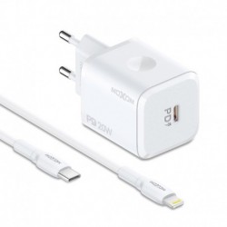 Kućni punjač za Type C na iPhone lightning (20W | 1xType C) HC164 bela