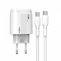 Kućni punjač za Type C na Type C (20W | 1xUSB/1xType C) HC89 bela