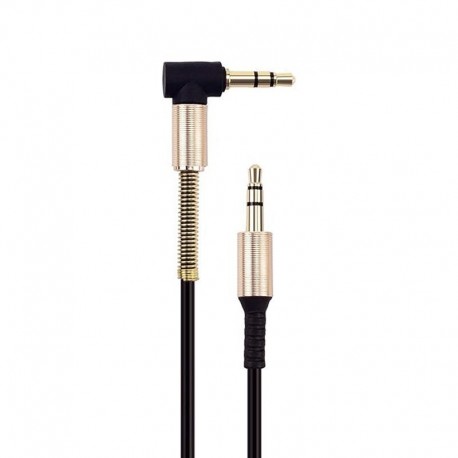 Audio (aux) kabal 3,5mm muški na 3,5mm muški Spring thin 1m crna