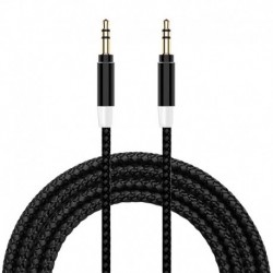 Audio (aux) kabal 3,5mm muški na 3,5mm muški Woven 0,9m crna