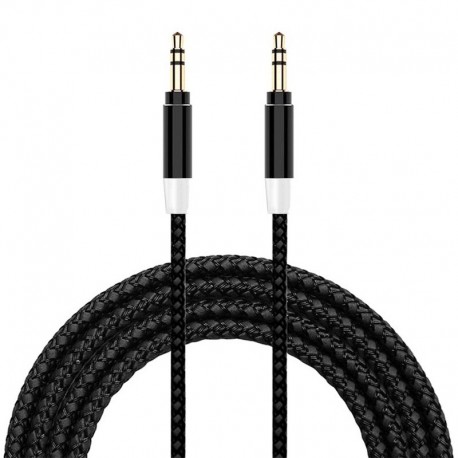 Audio (aux) kabal 3,5mm muški na 3,5mm muški Woven 0,9m crna