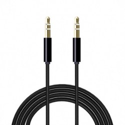 Audio (aux) kabal 3,5mm muški na 3,5mm muški Woven new 0,9m crna