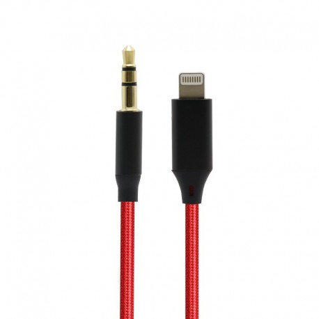 Audio (aux) kabal iPhone lightning na 3,5mm muški X006 1m crvena