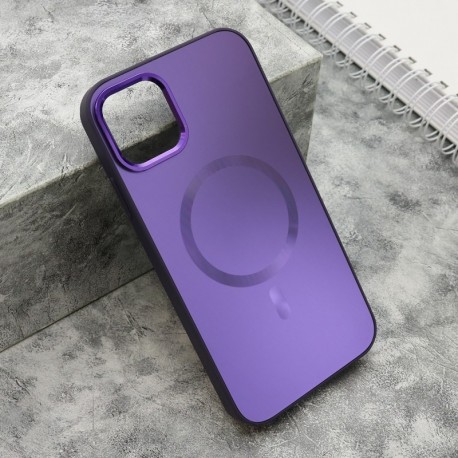 Futrola za iPhone 11 leđa Color metal MagSafe - ljubičasta