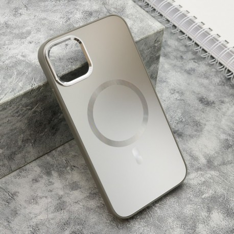 Futrola za iPhone 11 leđa Color metal MagSafe - srebrna