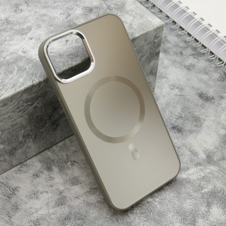 Futrola za iPhone 13 leđa Color metal MagSafe - srebrna