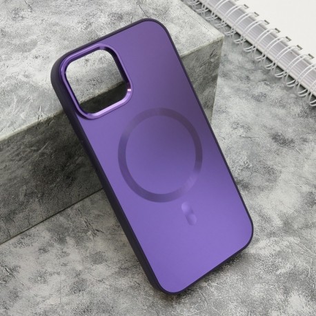 Futrola za iPhone 15 leđa Color metal MagSafe - ljubičasta