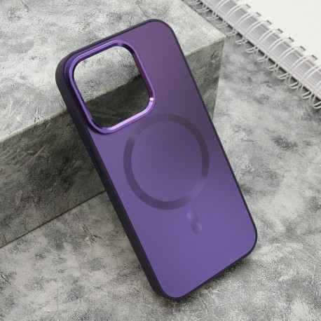 Futrola za iPhone 15 Pro leđa Color metal MagSafe - ljubičasta