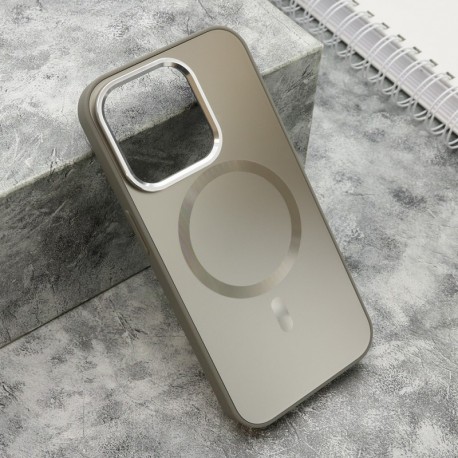 Futrola za iPhone 15 Pro leđa Color metal MagSafe - srebrna