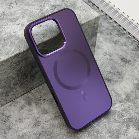 Futrola za iPhone 16 Pro leđa Color metal MagSafe - ljubičasta