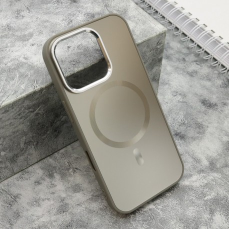 Futrola za iPhone 16 Pro leđa Color metal MagSafe - srebrna