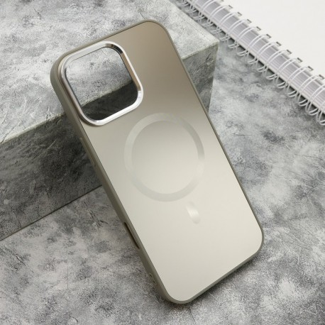 Futrola za iPhone 16 Pro Max leđa Color metal MagSafe - srebrna
