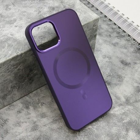 Futrola za iPhone 12/12 Pro leđa Color metal MagSafe - ljubičasta