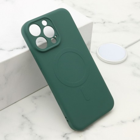 Futrola za iPhone 15 Pro Max leđa Velvet touch MagSafe - tamno zelena
