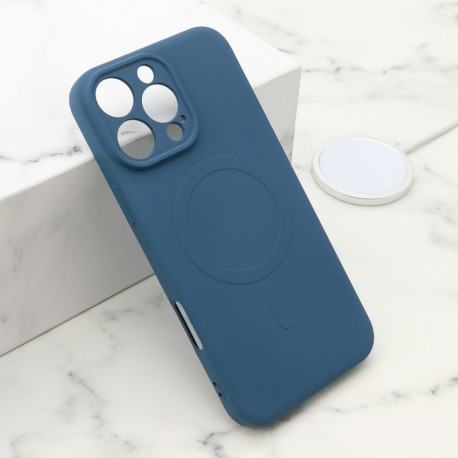 Futrola za iPhone 16 Pro Max leđa Velvet touch MagSafe - plava