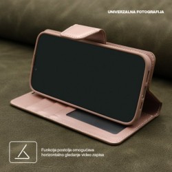 Futrola za iPhone 16e preklop sa magnetom bez prozora Hanman - svetlo roza