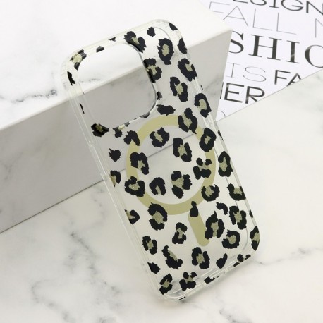 Futrola za iPhone 15 Pro leđa Leopard MagSafe - crna