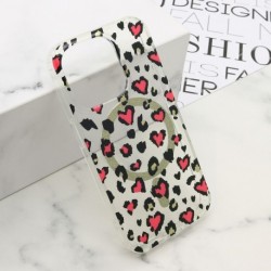 Futrola za iPhone 15 Pro leđa Leopard MagSafe - roza