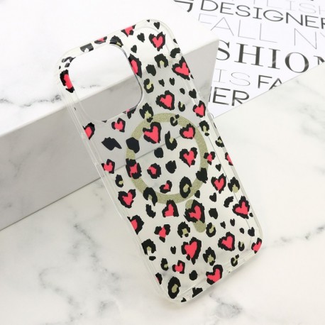 Futrola za iPhone 16 Pro Max leđa Leopard MagSafe - roza