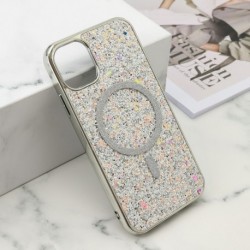 Futrola za iPhone 11 leđa Glam glow MagSafe - srebrna