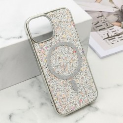 Futrola za iPhone 15 leđa Glam glow MagSafe - srebrna