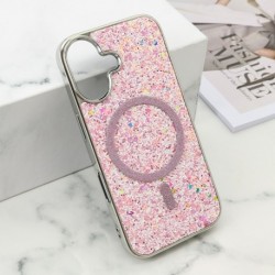 Futrola za iPhone 16 leđa Glam glow MagSafe - roza