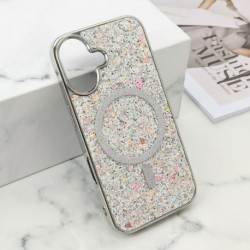 Futrola za iPhone 16 leđa Glam glow MagSafe - srebrna