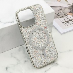 Futrola za iPhone 16 Pro leđa Glam glow MagSafe - srebrna
