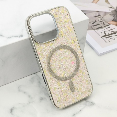 Futrola za iPhone 16 Pro leđa Glam glow MagSafe - zlatna
