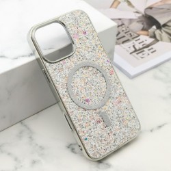 Futrola za iPhone 16 Pro Max leđa Glam glow MagSafe - srebrna