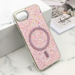 Futrola za iPhone 16e leđa Glam glow MagSafe - roza