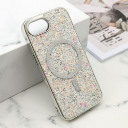 Futrola za iPhone 16e leđa Glam glow MagSafe - srebrna