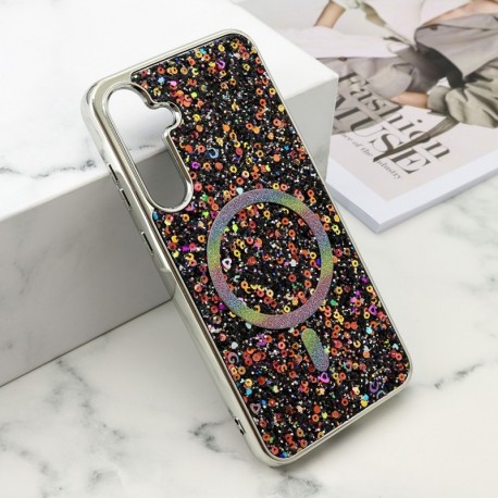 Futrola za Samsung Galaxy A55 leđa Glam glow MagSafe - crna