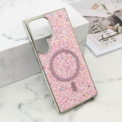 Futrola za Samsung Galaxy S24 Ultra leđa Glam glow MagSafe - roza